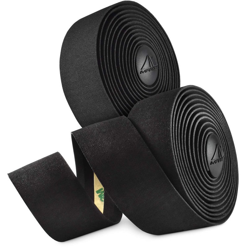 MARQUE Suede Bike Handlebar Tape â€“ Road Cycling Bicycle Handle Bar Wrap 2PCS per Set (Black) - Image 1